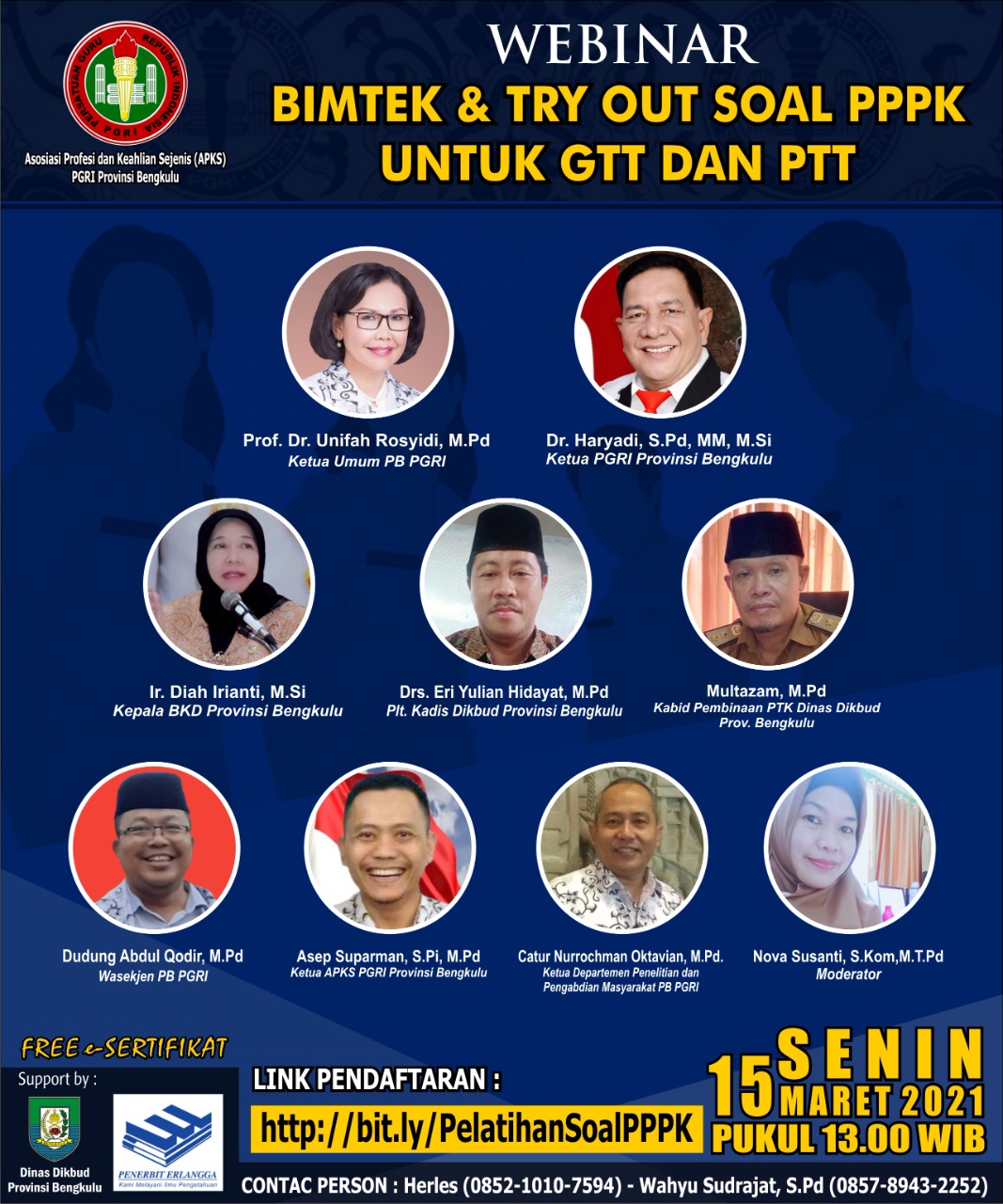 PGRI Bengkulu adakan Webinar Bimtek dan Try Out Soal PPPK