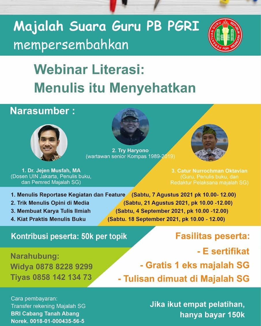 Webinar Literasi Majalah Suara Guru PB PGRI